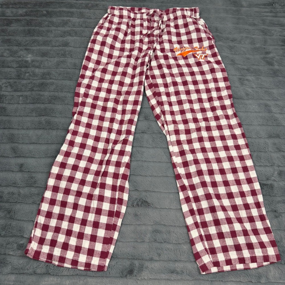Concepts Sport Virginia Tech Hokies Maroon Buffalo Check Lounge Pants Small